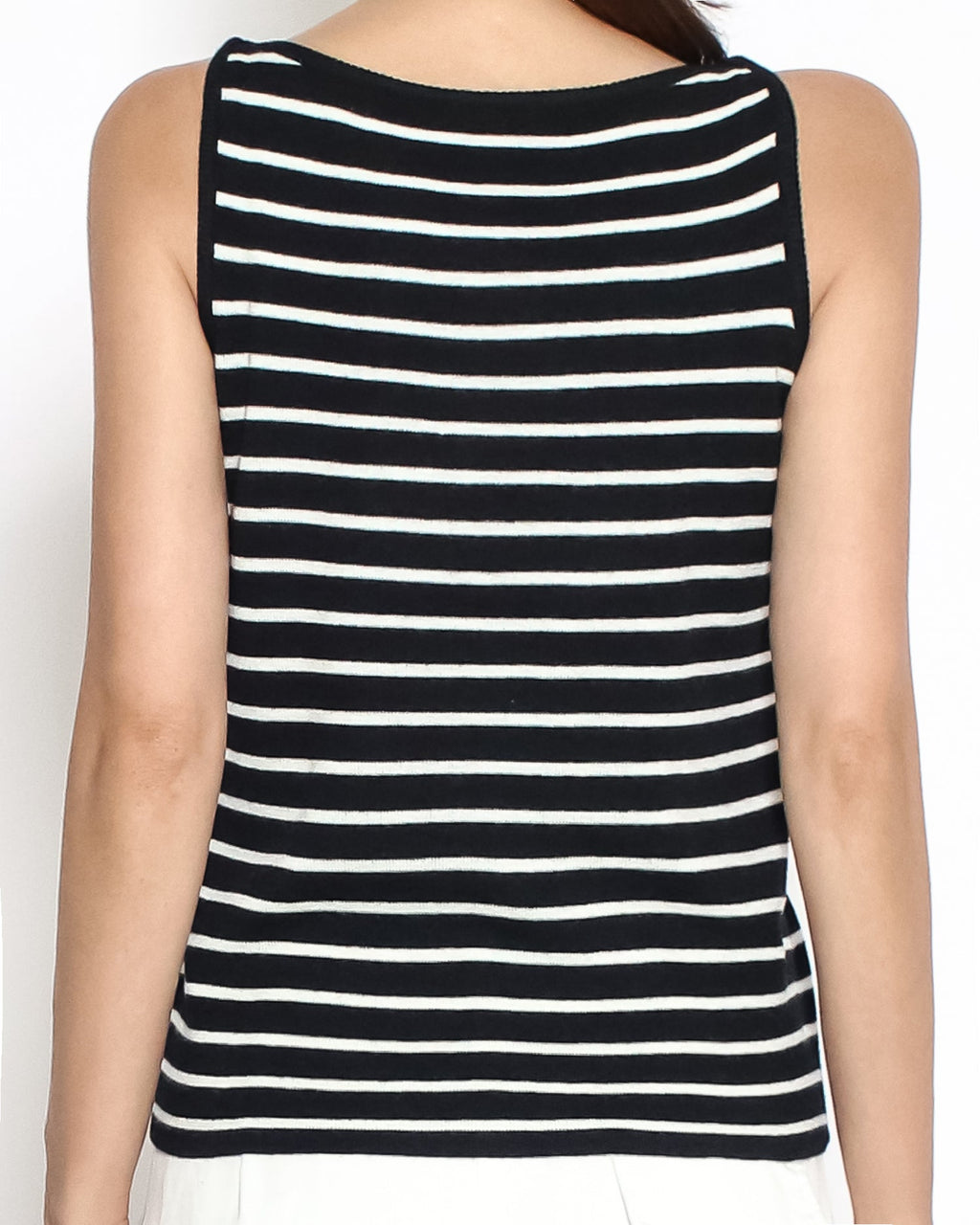 black & ivory stripes knitted vest *pre-order*