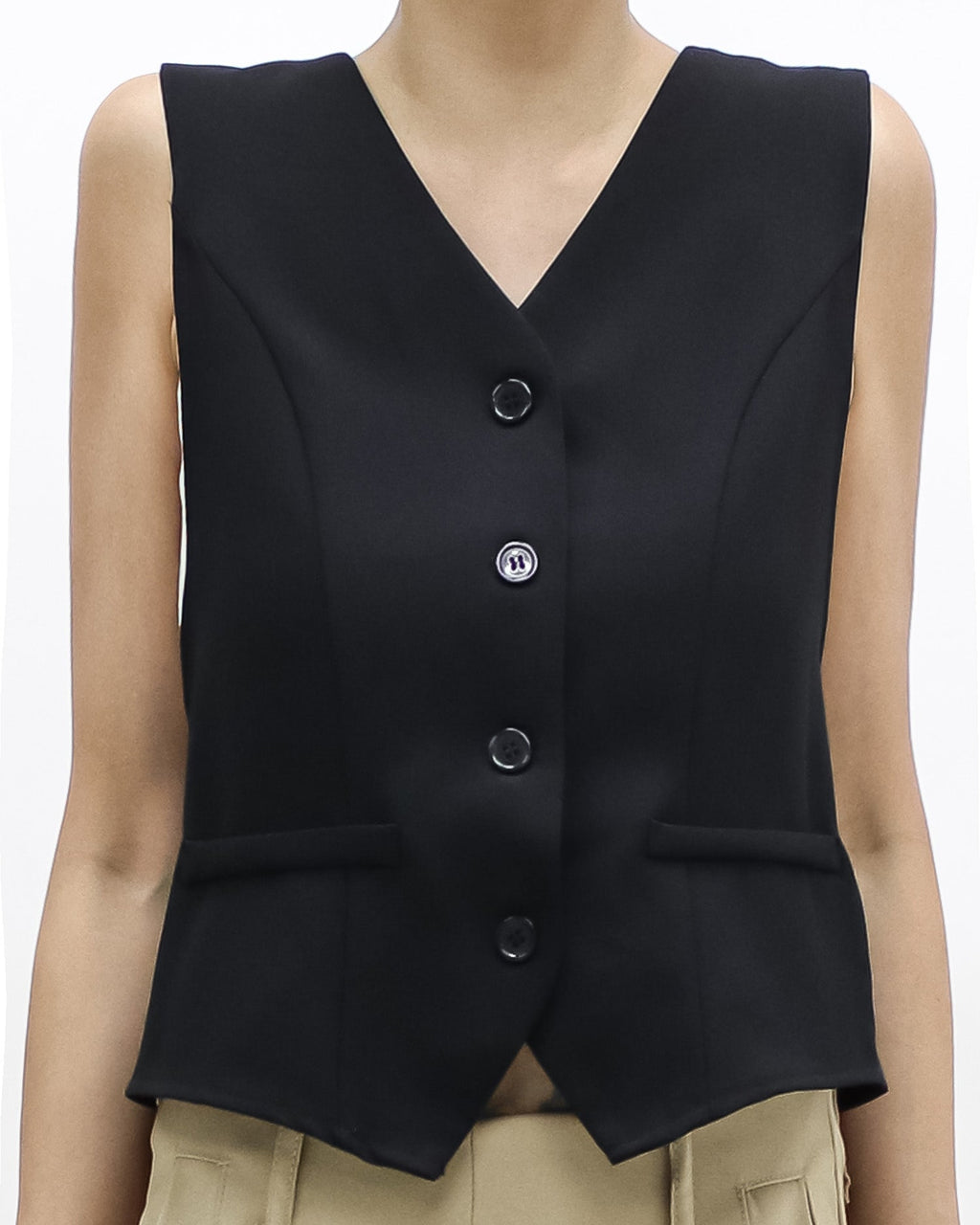 black cutout sides bow back vest jacket *pre-order*