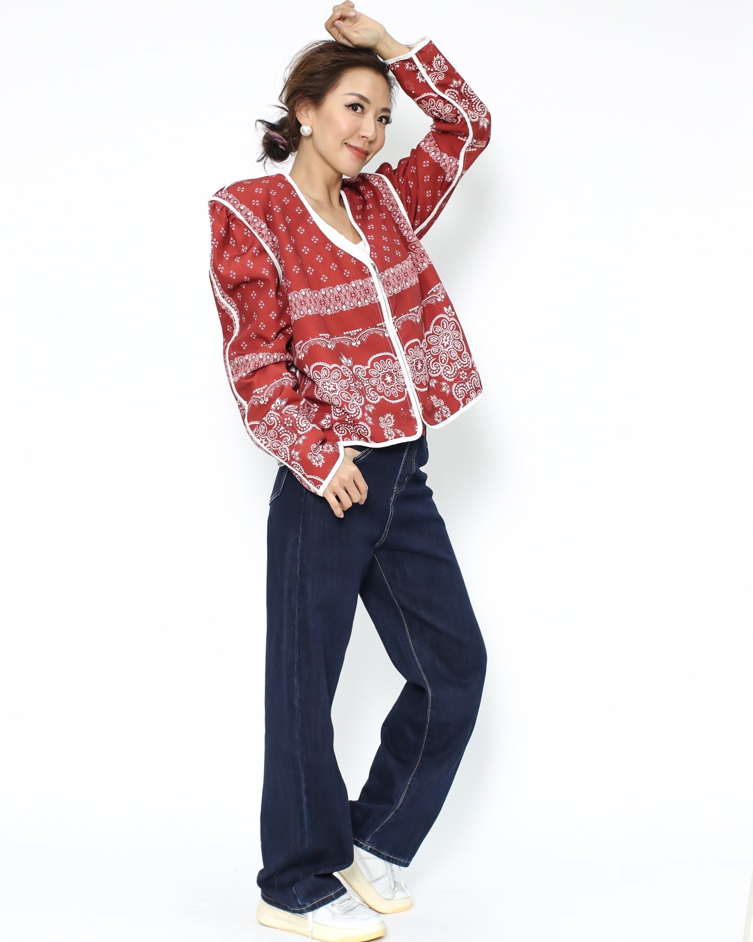 dark blue straight legs jean - S