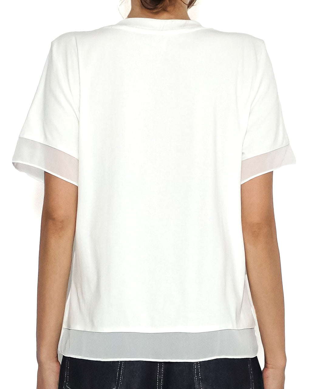 ivory mesh contrast tee *pre-order*