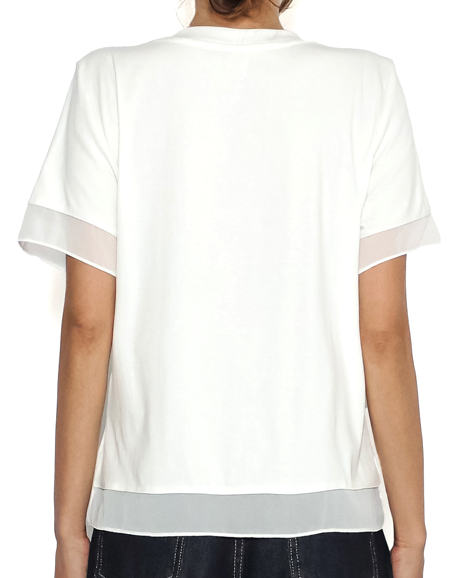 ivory mesh contrast tee *pre-order*