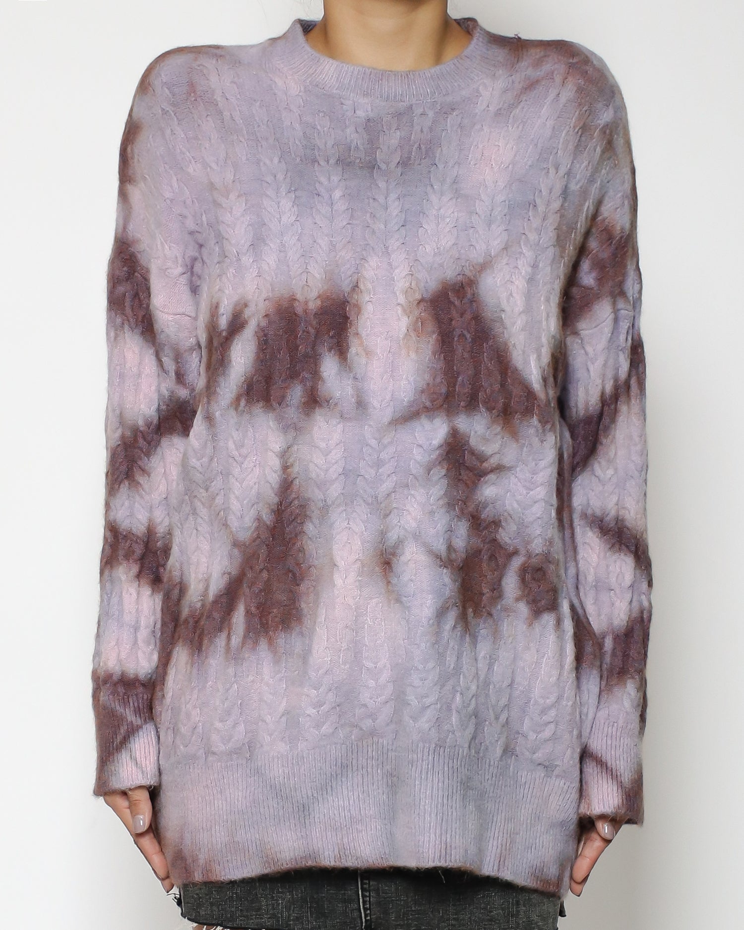 purple tie-dye knitted top *pre-order*