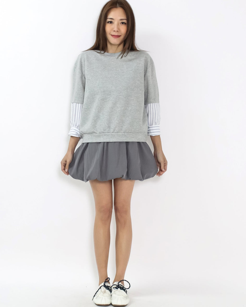 grey puff slinky skirt *pre-order*