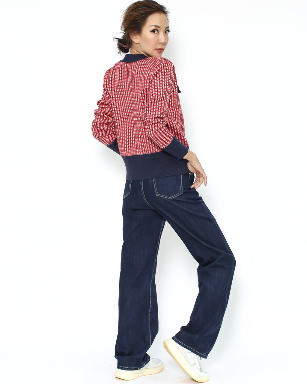 dark blue straight legs jean - S