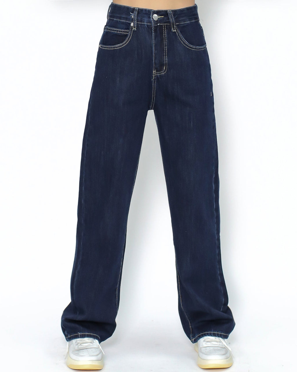 dark blue straight legs jean - S