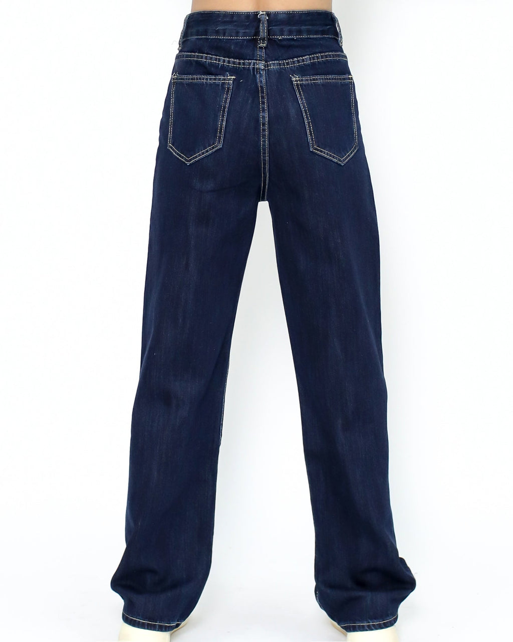 dark blue straight legs jean - S
