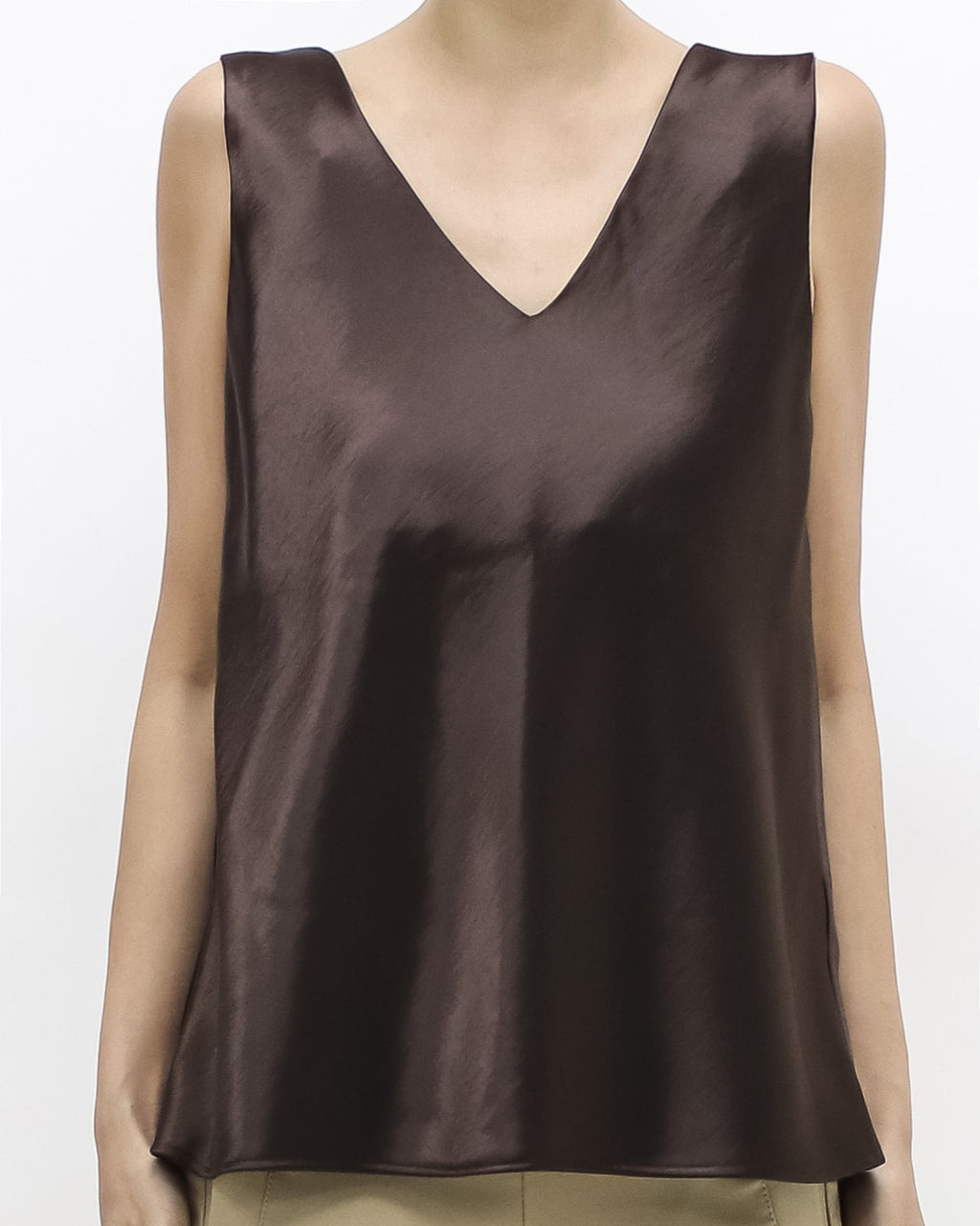 Brown texture satin vest