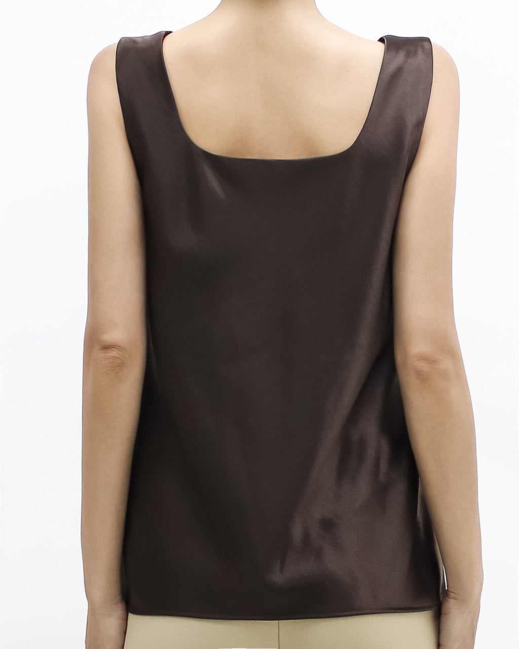 Brown texture satin vest