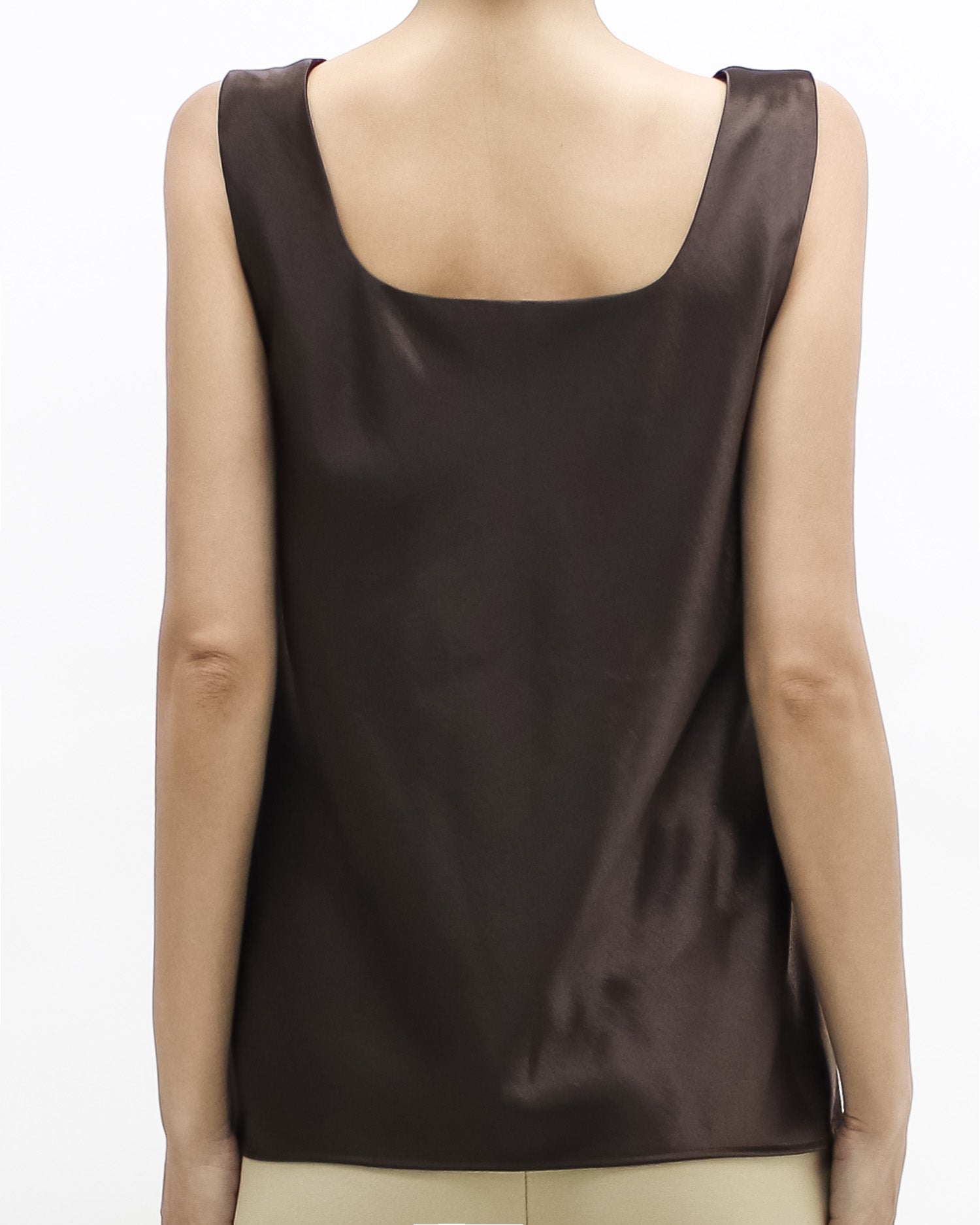 Brown texture satin vest