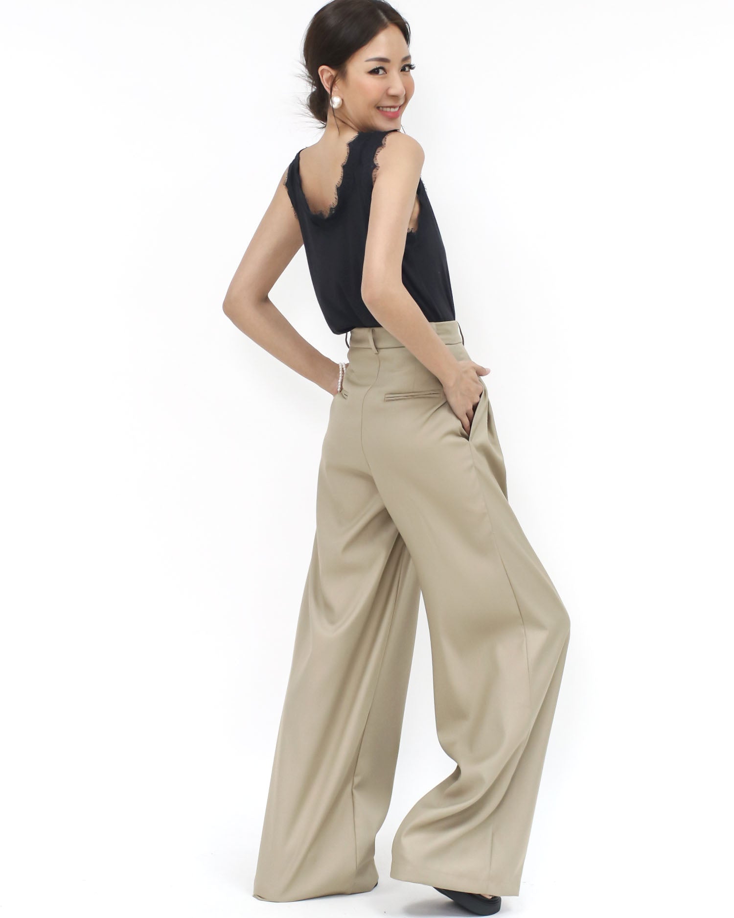 black ottoman lace trim vest *pre-order*