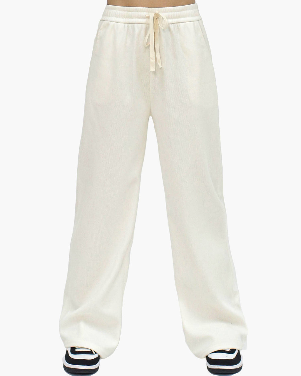 ivory corduroy straight legs pants