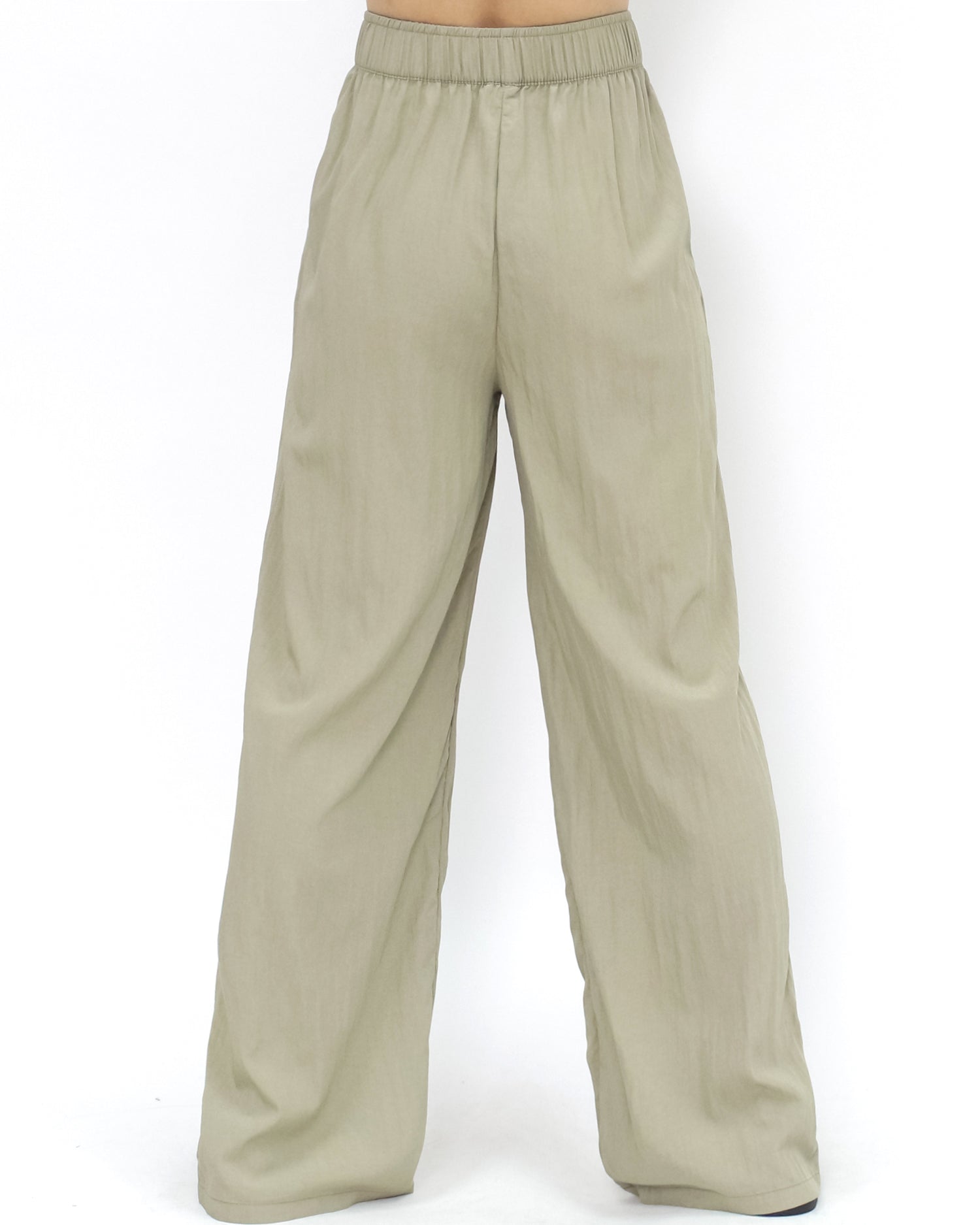 green slinky straight leg pants *pre-order*