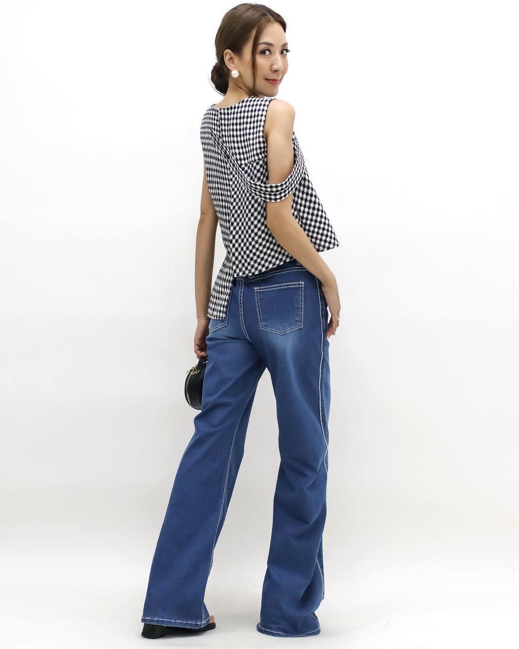 black & ivory tartan strappy vest *pre-order*