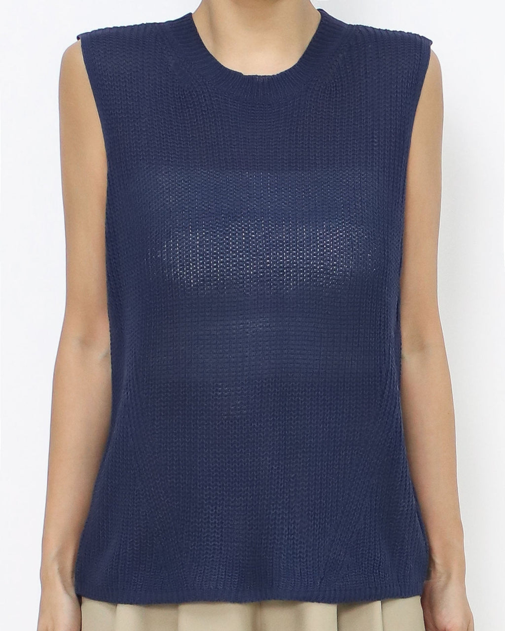 Navy fine knitted vest