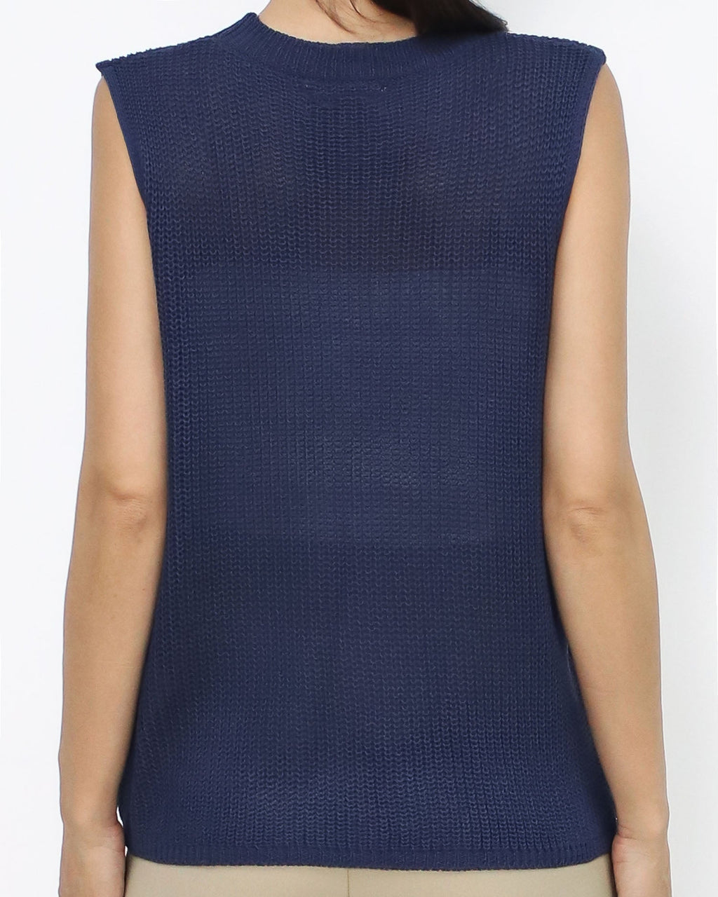 Navy fine knitted vest
