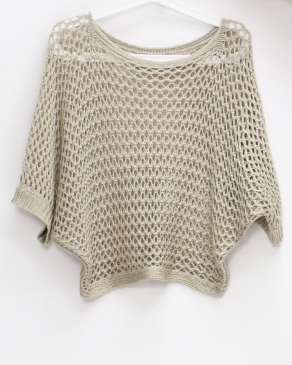 beige cage fine knitted batwing top *pre-order*