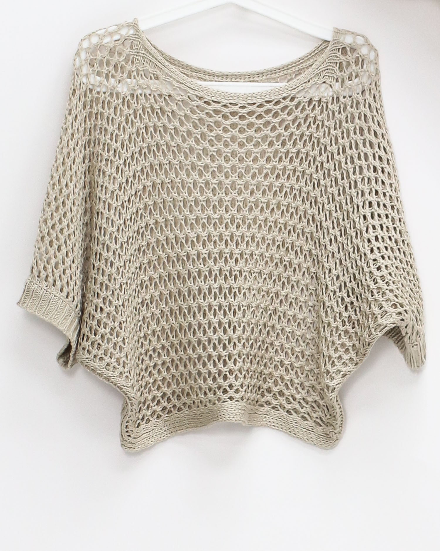 beige cage fine knitted batwing top *pre-order*