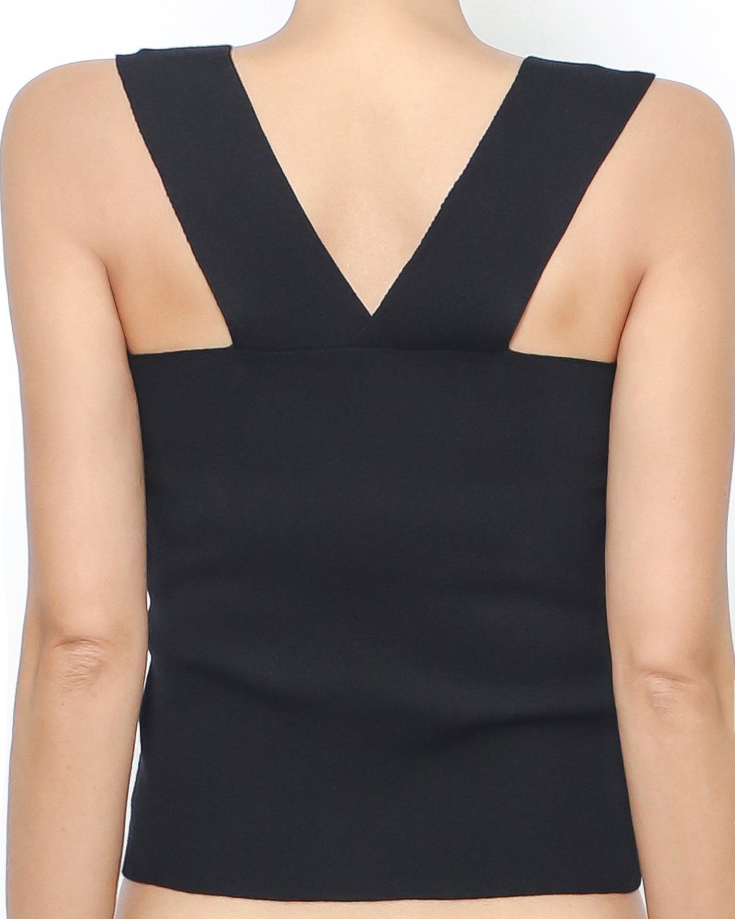 black V strappy back fine knitted vest *pre-order*