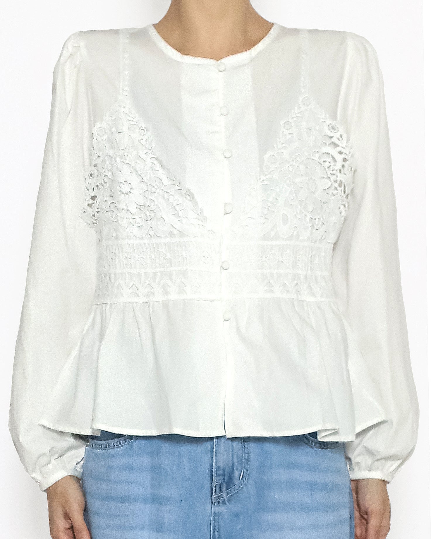 ivory w/ crochet slip flare shirt *pre-order*