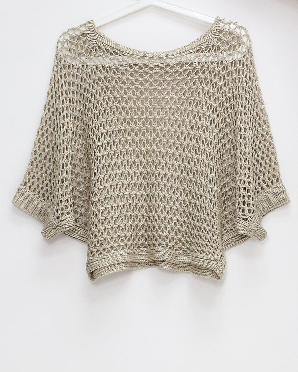 beige cage fine knitted batwing top *pre-order*