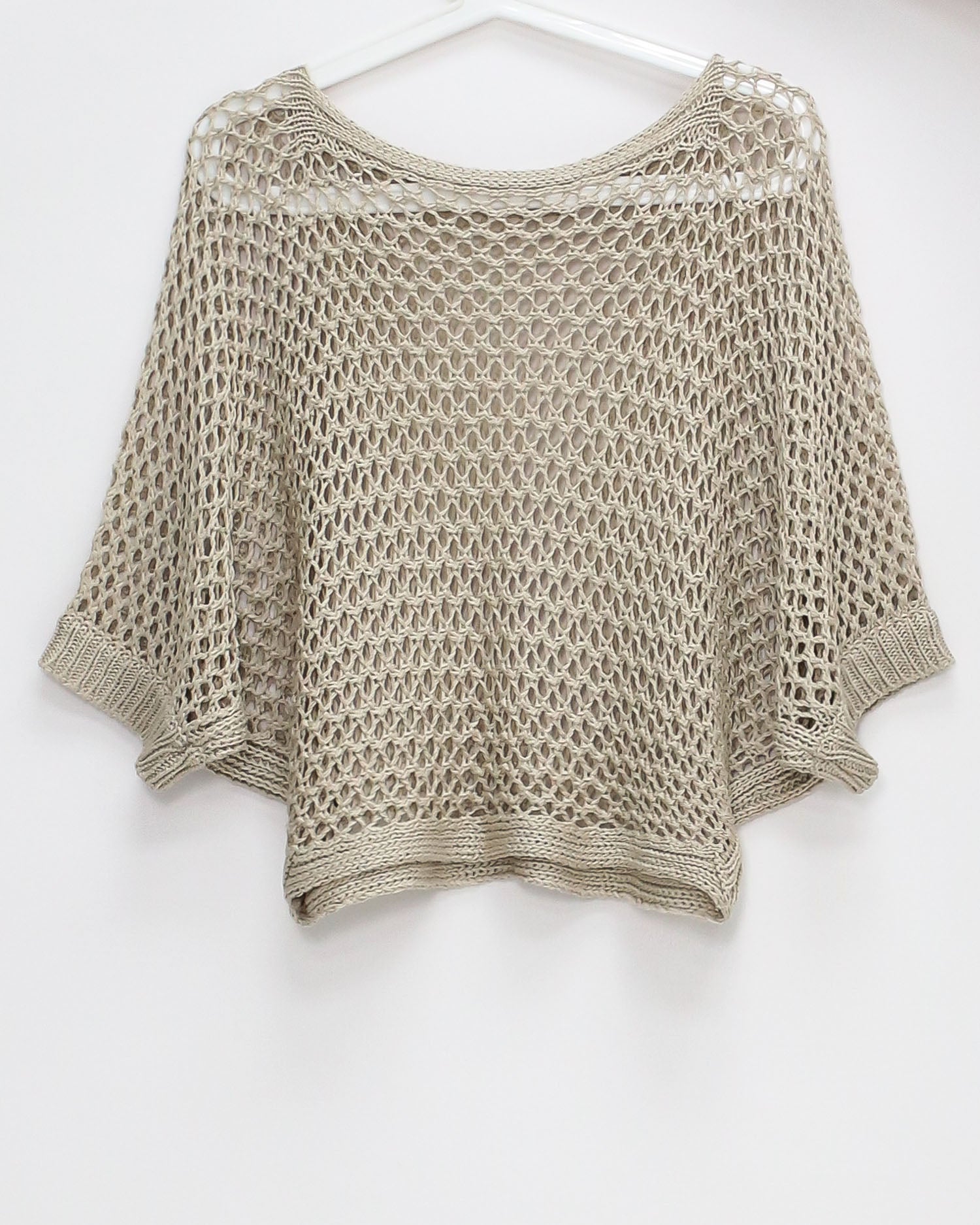 beige cage fine knitted batwing top *pre-order*