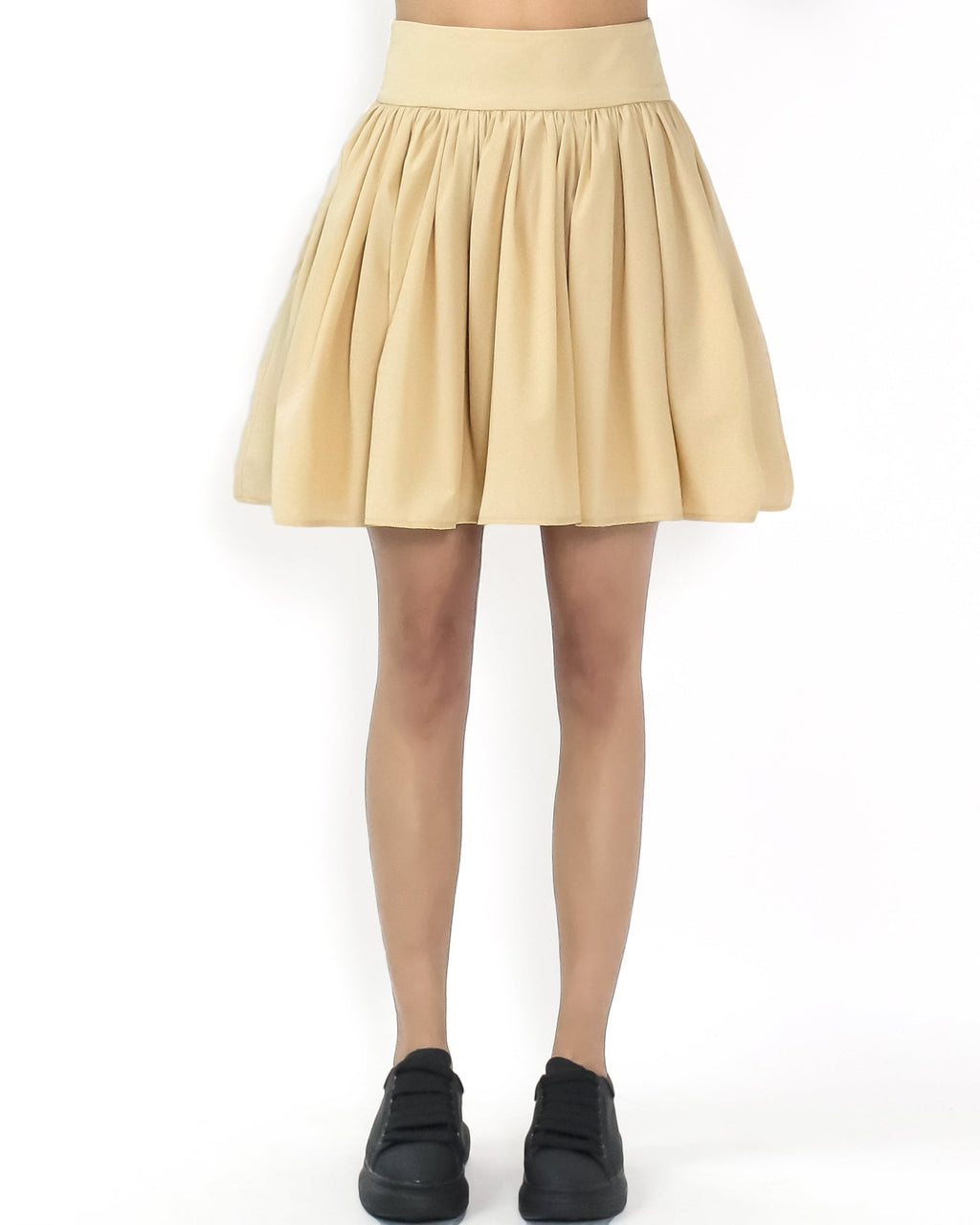 beige frill skirt - S