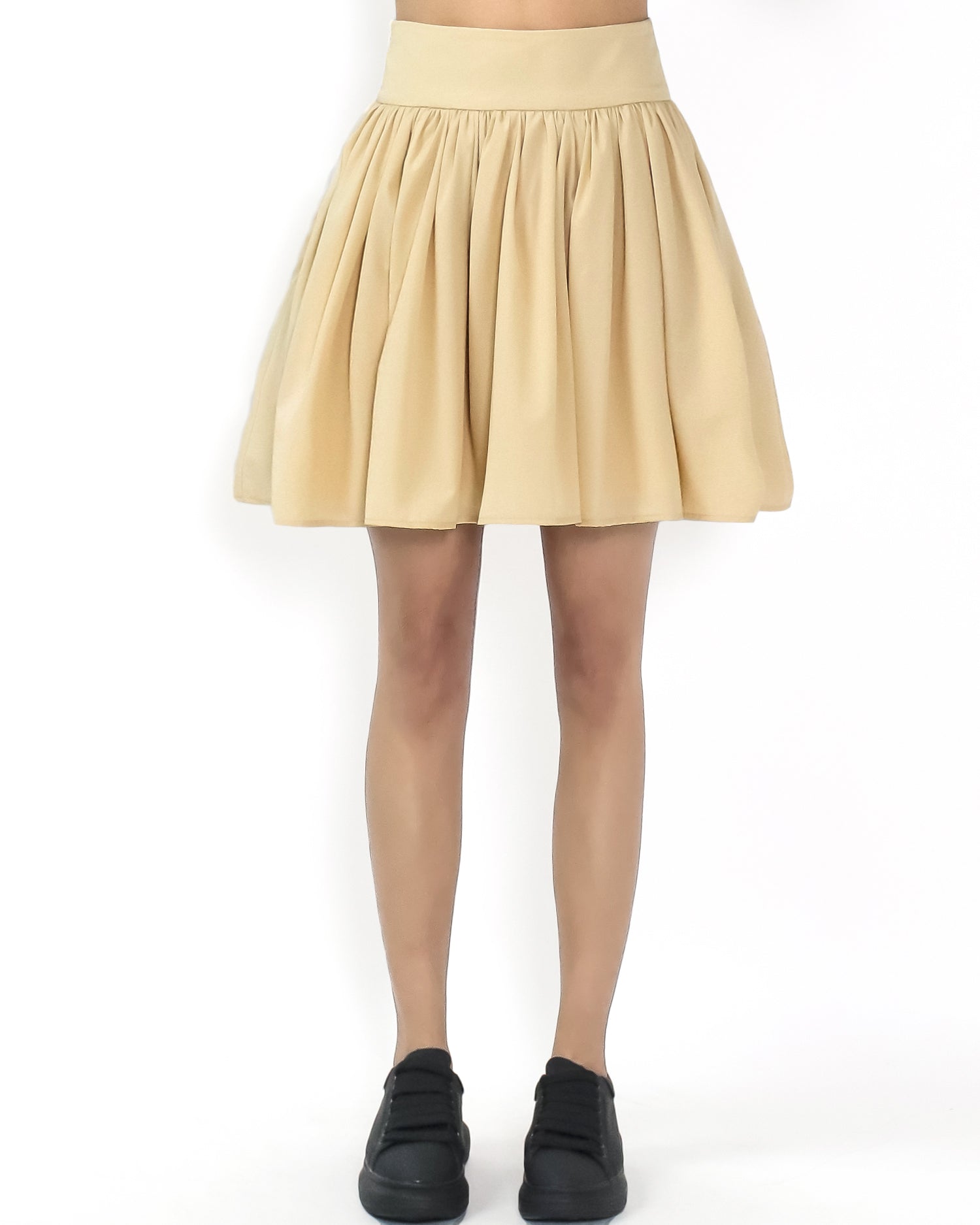 beige frill skirt - S