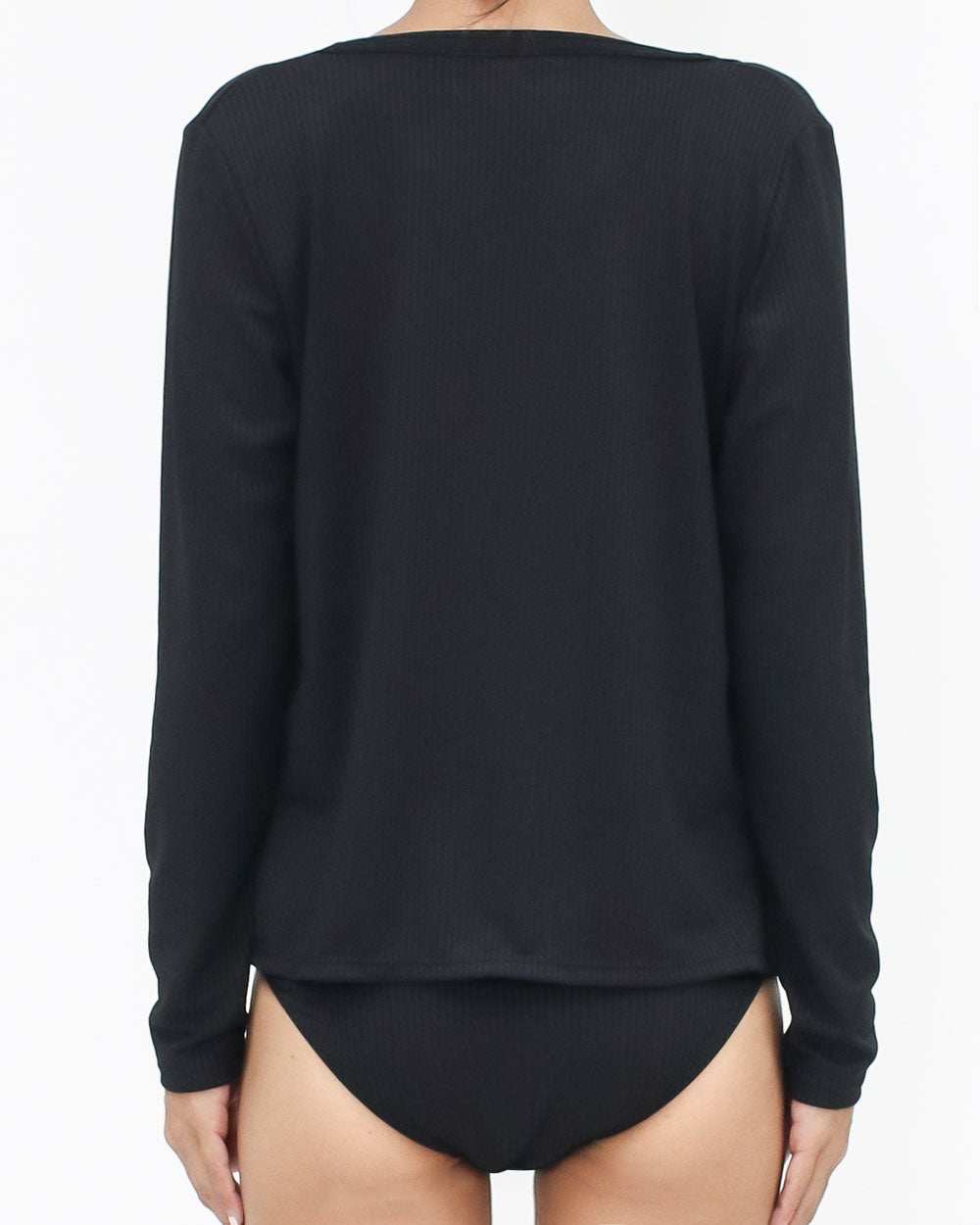 black ottoman one piece swimwear w/ cardigan *pre-order*