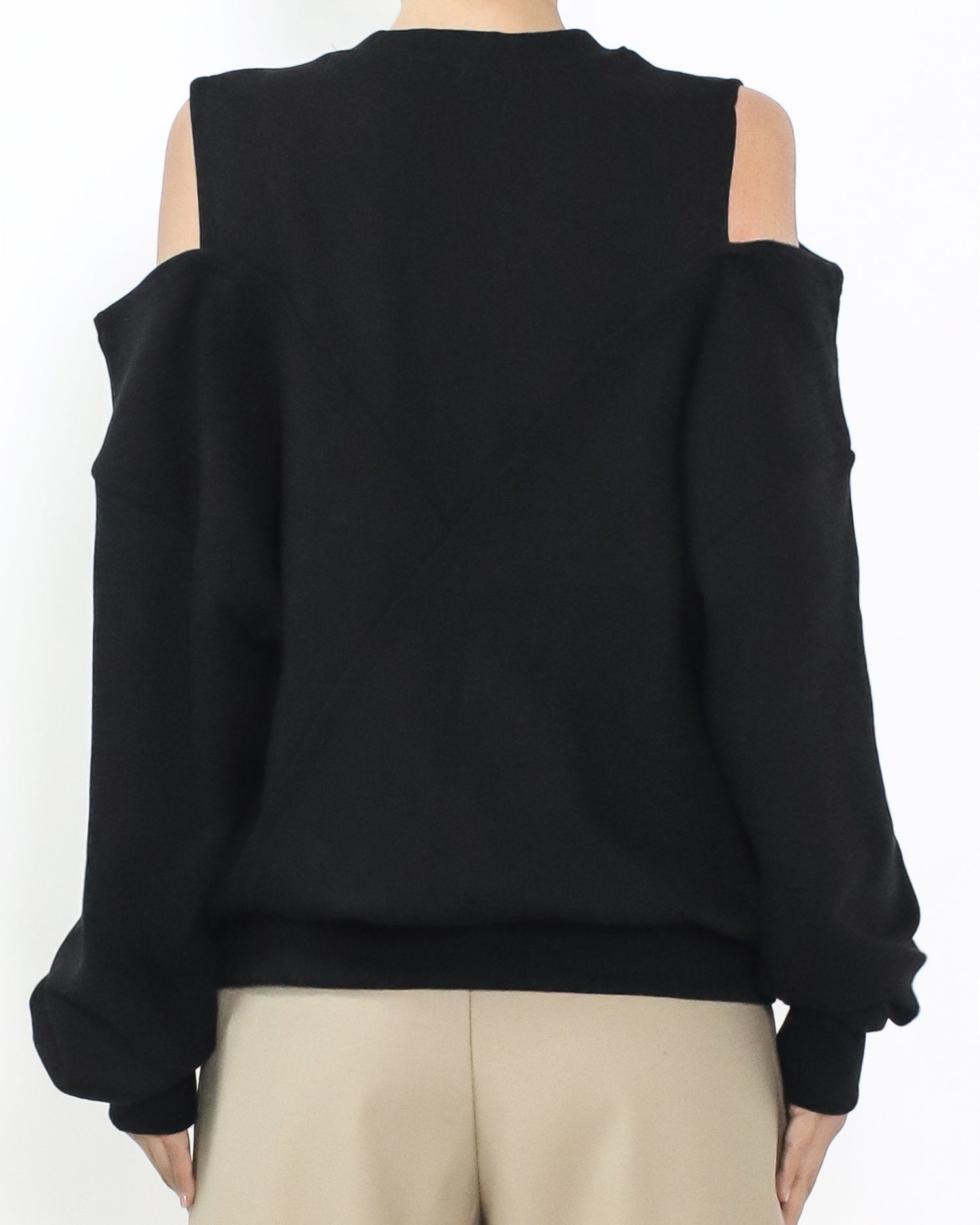 black cutout shoulders sweatshirt *pre-order*