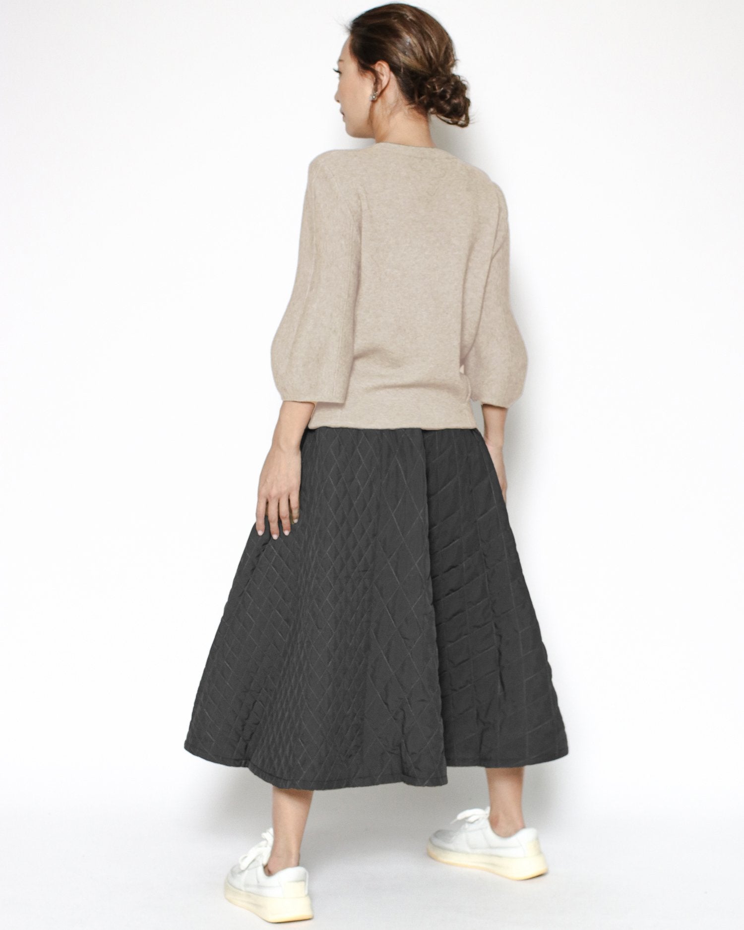 black quilted flare skirt *pre-order*