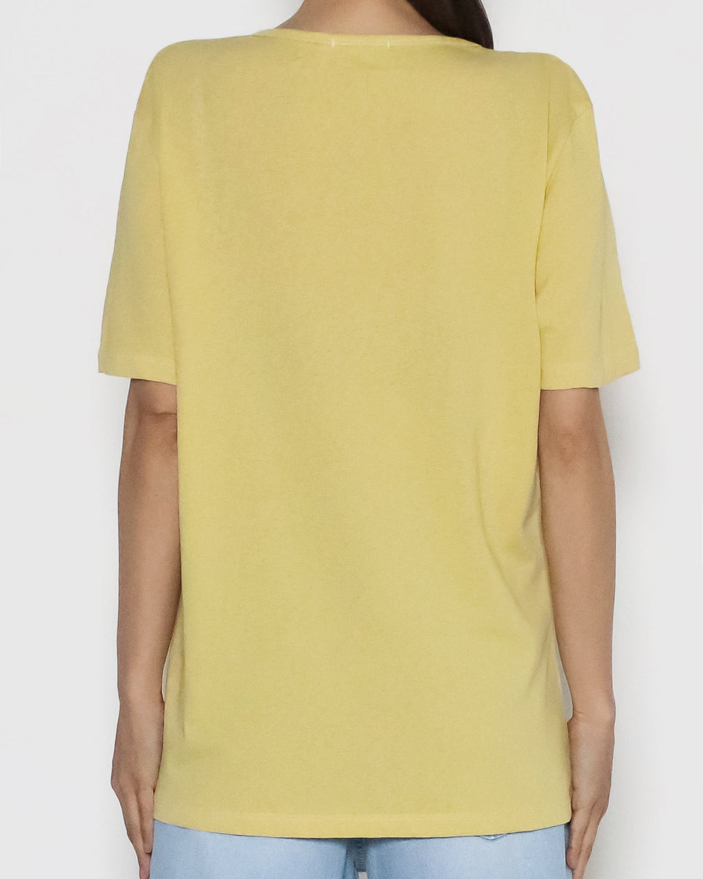 yellow u neck basic tee