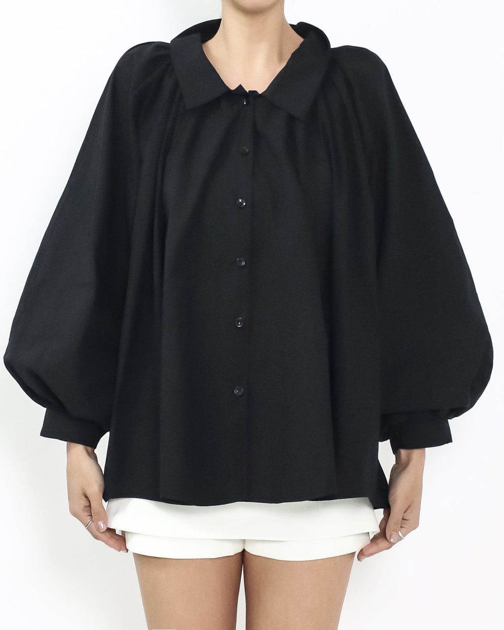 black puff sleeves flare shirt *pre-order*