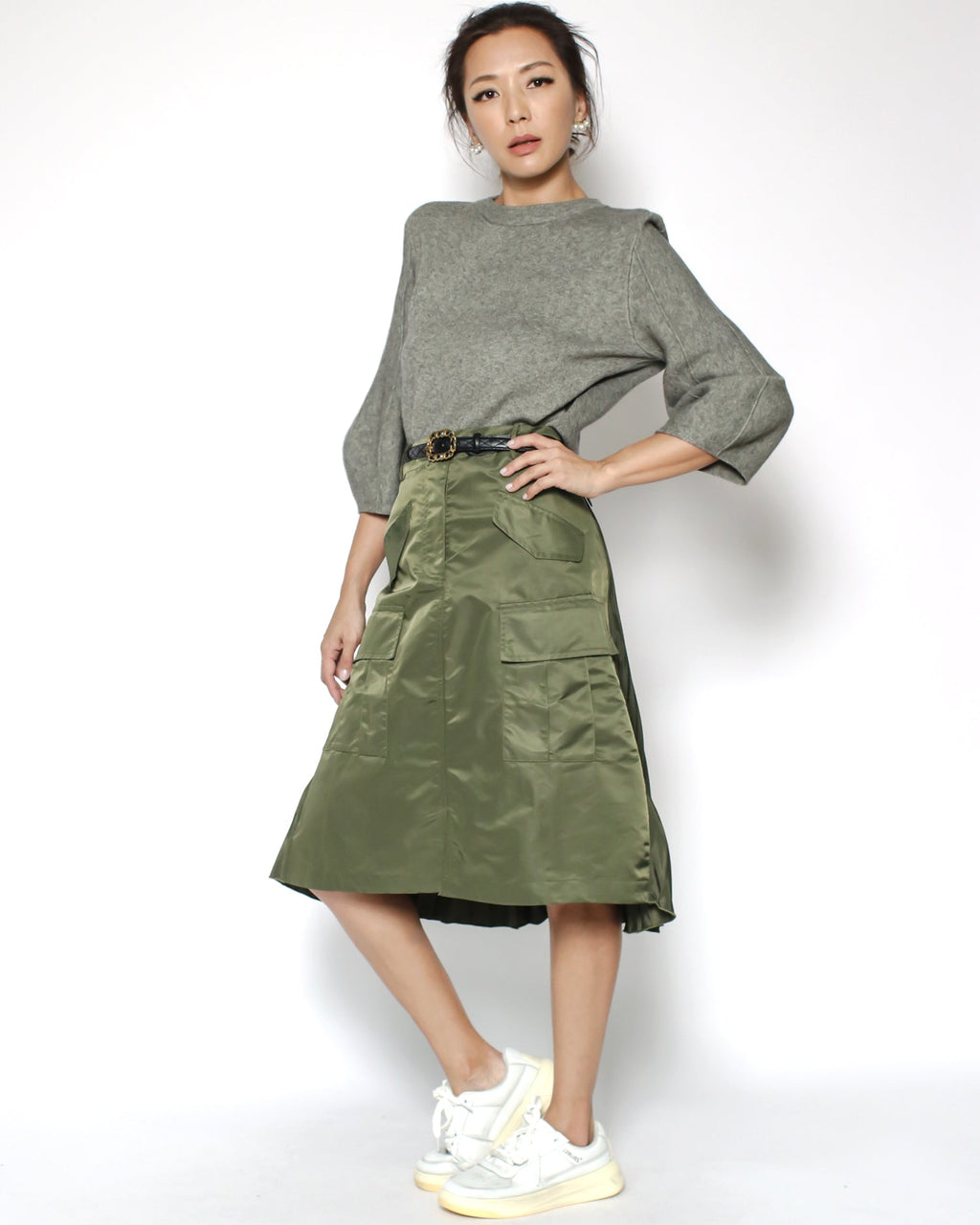 black quilted leather gold buckle belt *pre-order*