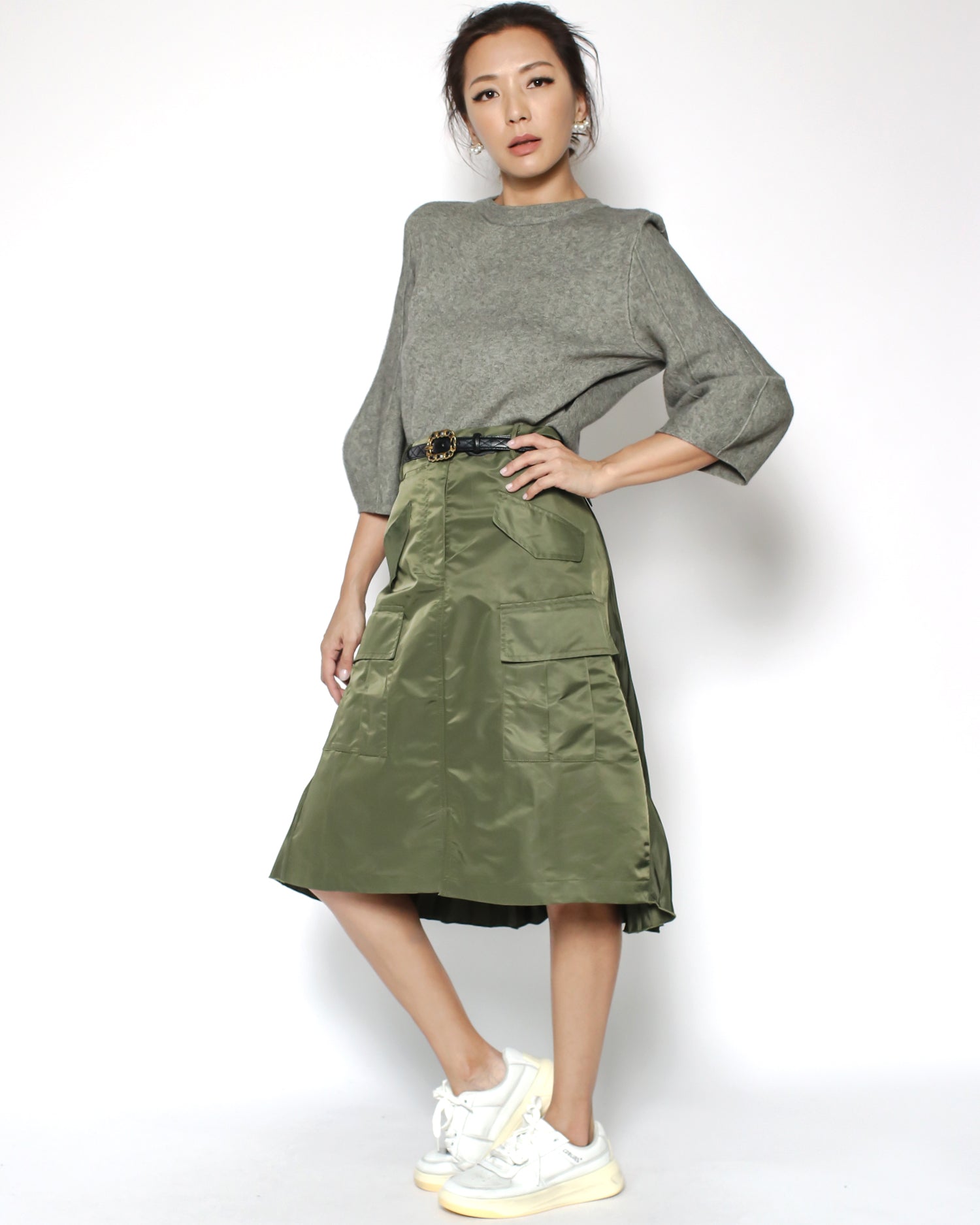 black quilted leather gold buckle belt *pre-order*