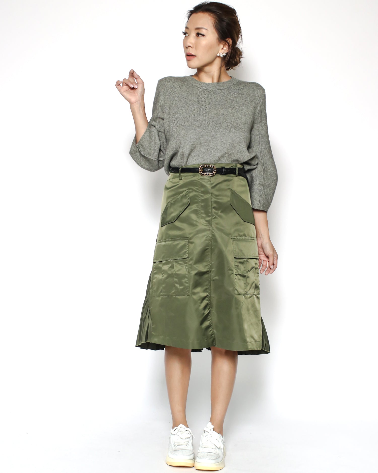 black quilted leather gold buckle belt *pre-order*