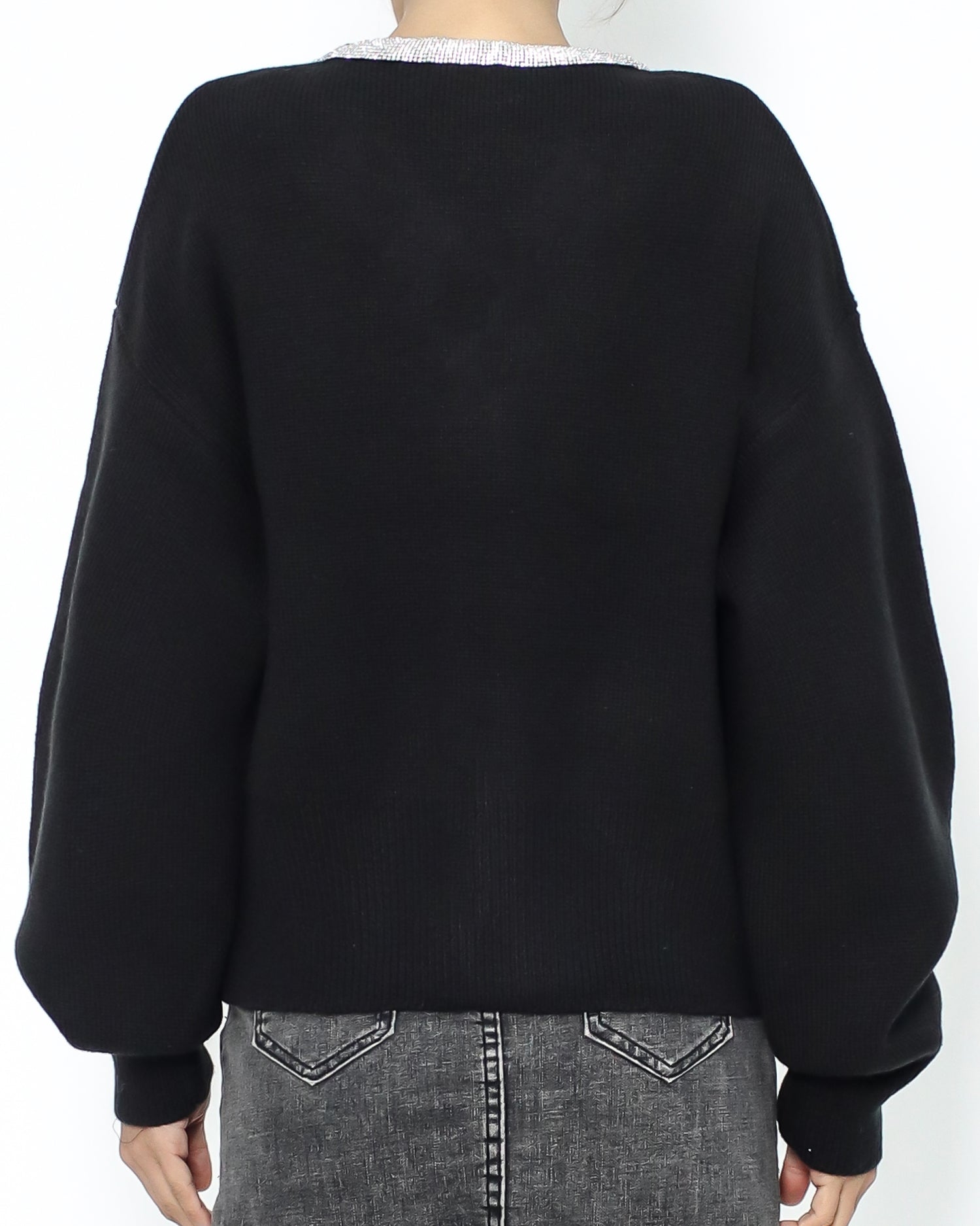 black diamonds trim knitted cardigan *pre-order*