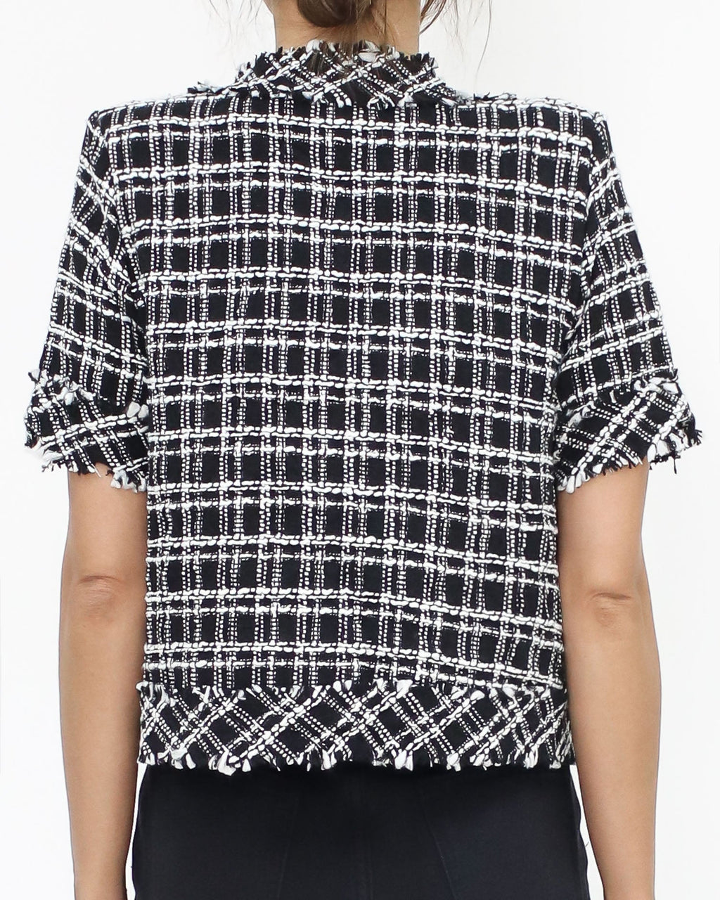 black & ivory tweed cropped jacket *pre-order*