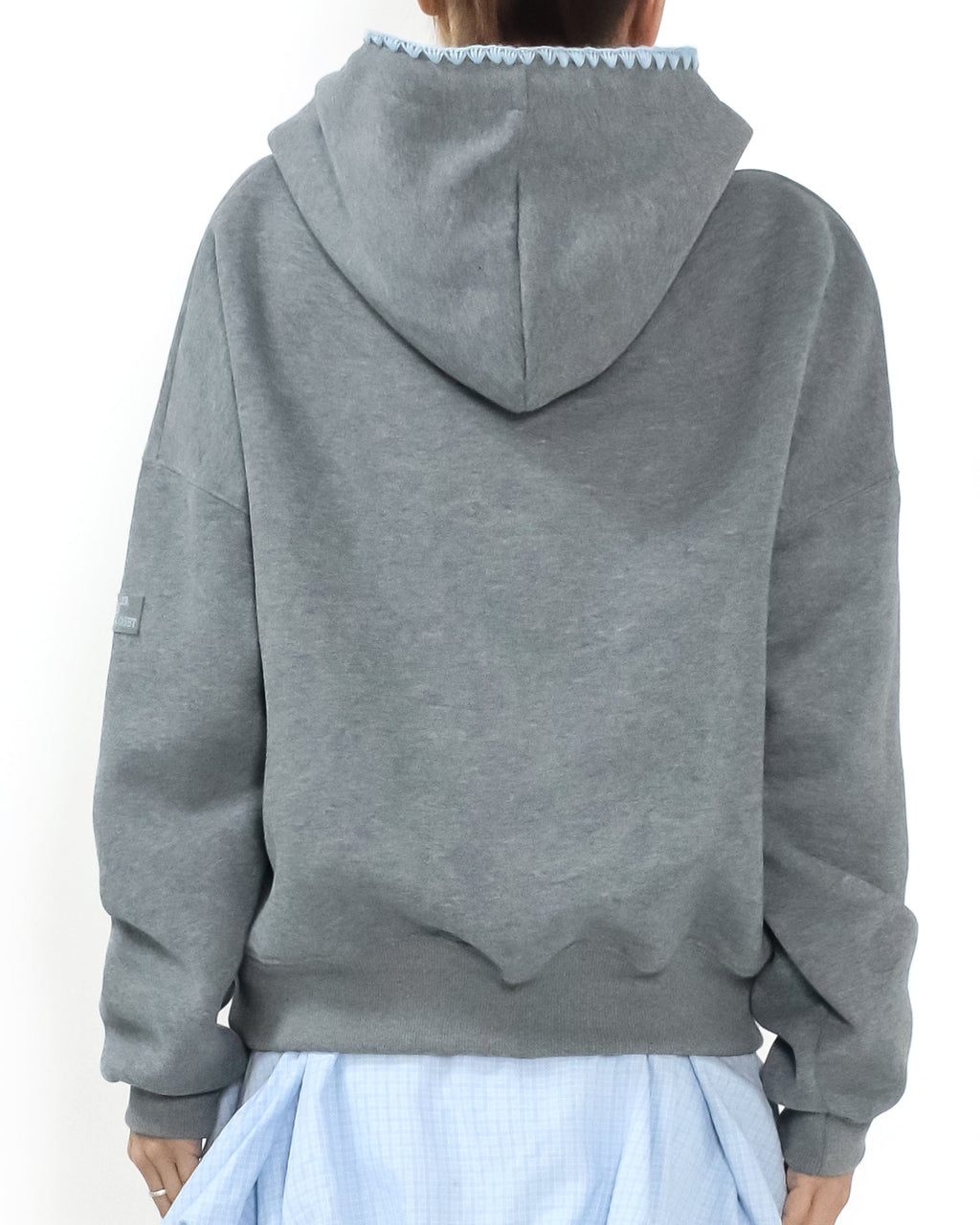 grey w/ blue strings hoodie sweatshirt *pre-order*