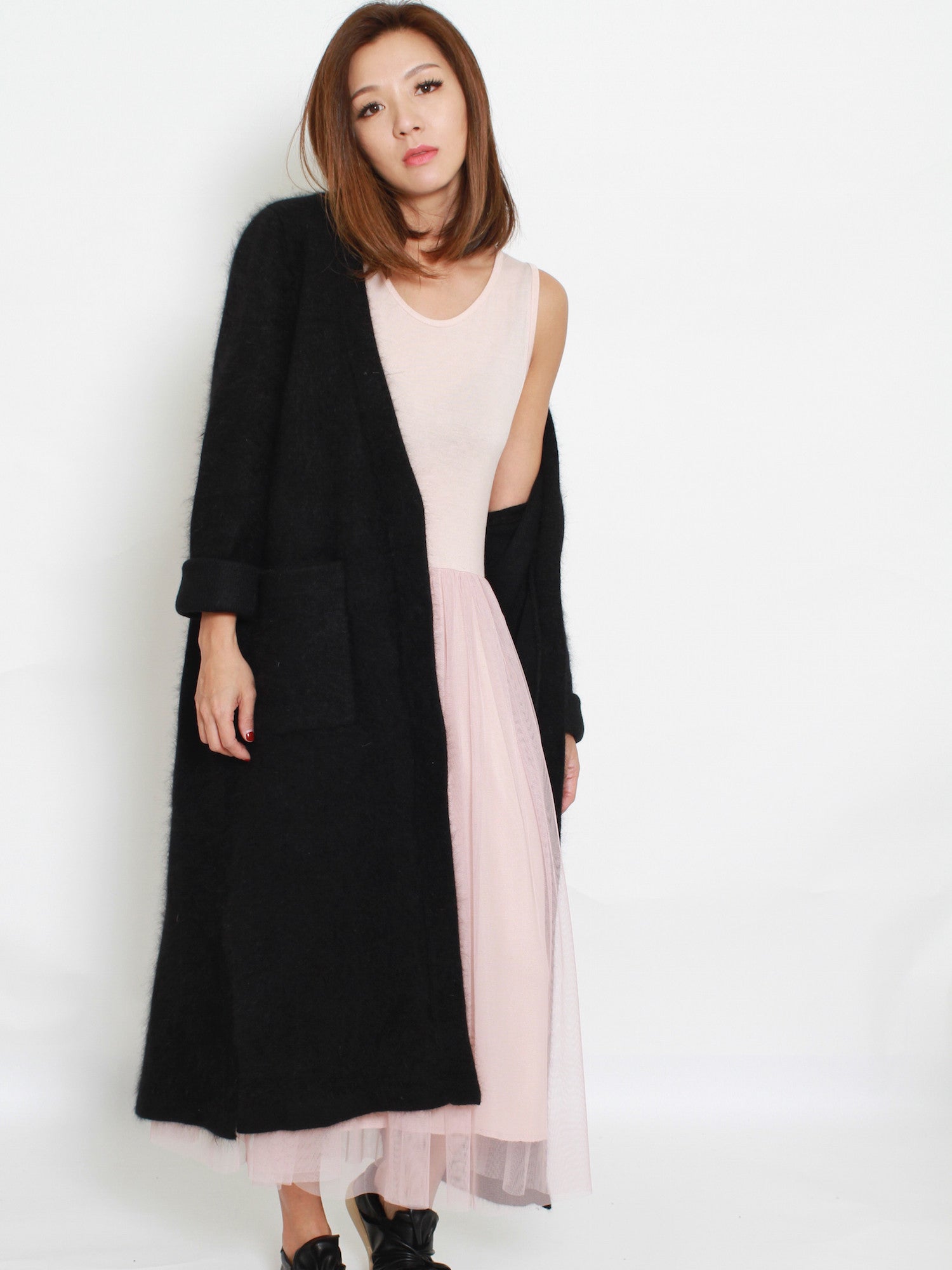 pink mesh layers longline slip dress *pre-order*