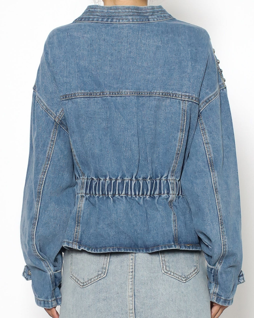 washed denim studded jacket *pre-order*