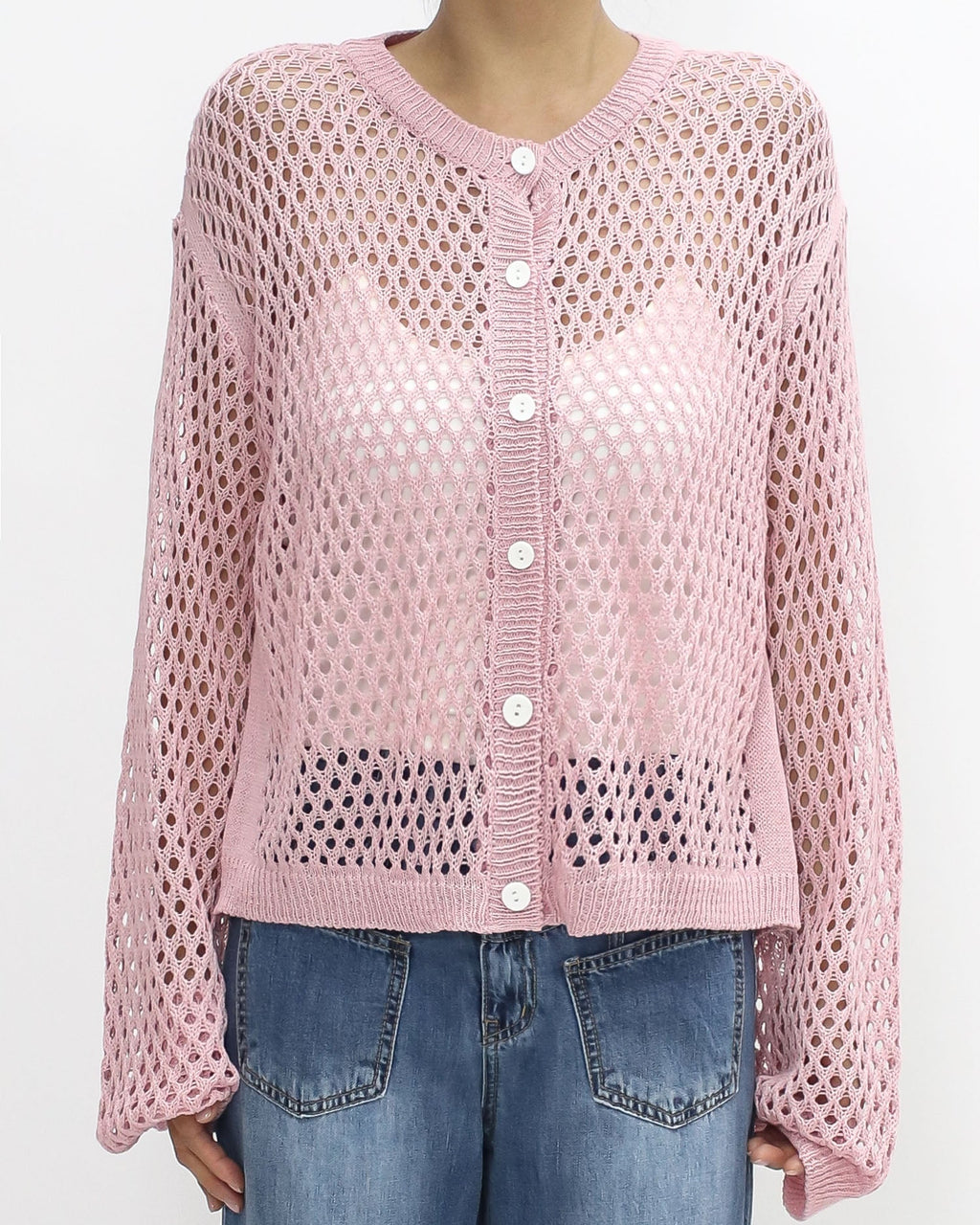 pink cage fine knitted cardigan *pre-order*