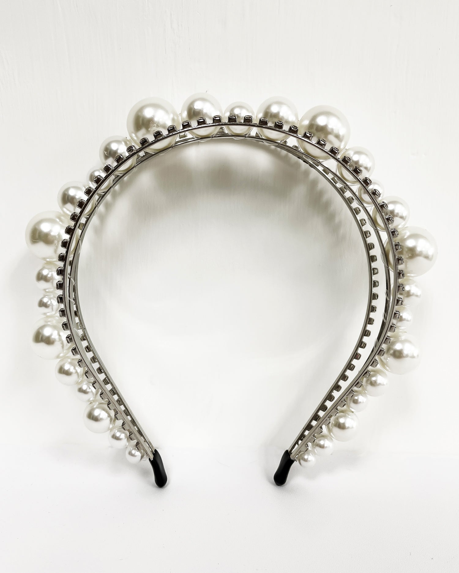 triple pearls & diamonds headband