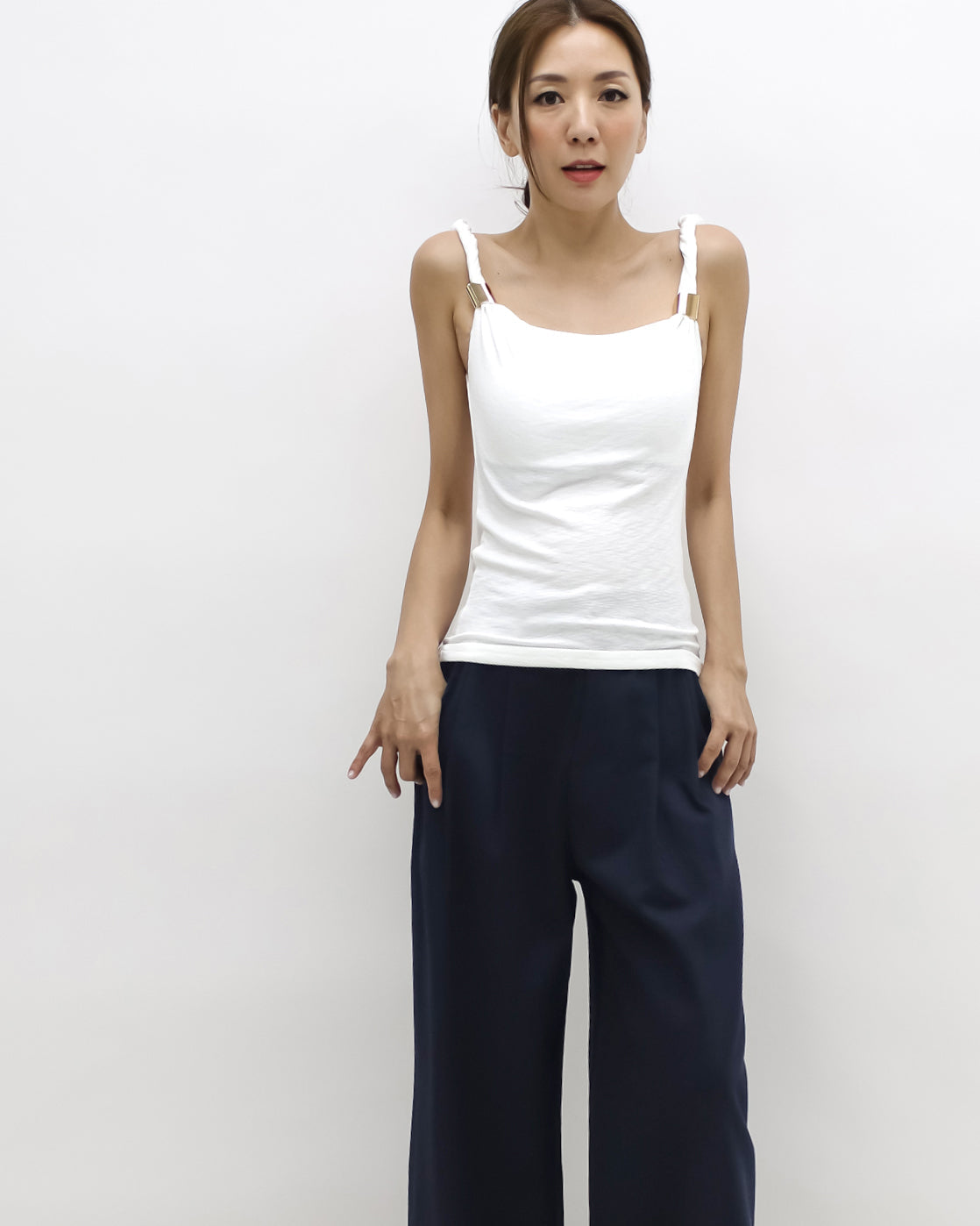 ivory twisted strap w/ gold buckle vest *pre-order*