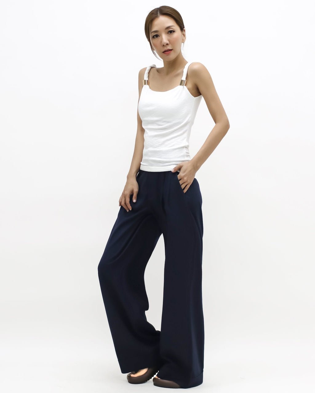 ivory twisted strap w/ gold buckle vest *pre-order*