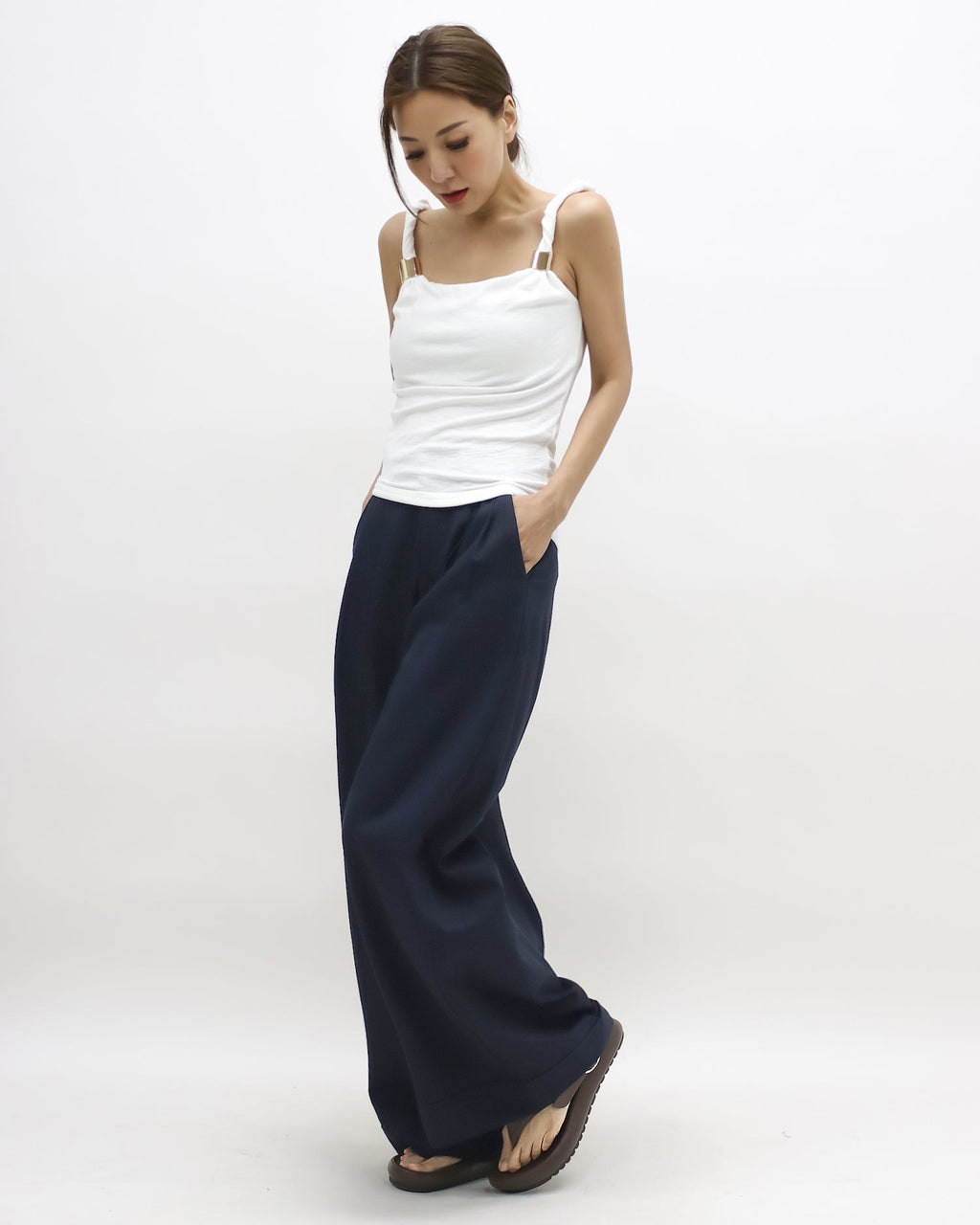 ivory twisted strap w/ gold buckle vest *pre-order*