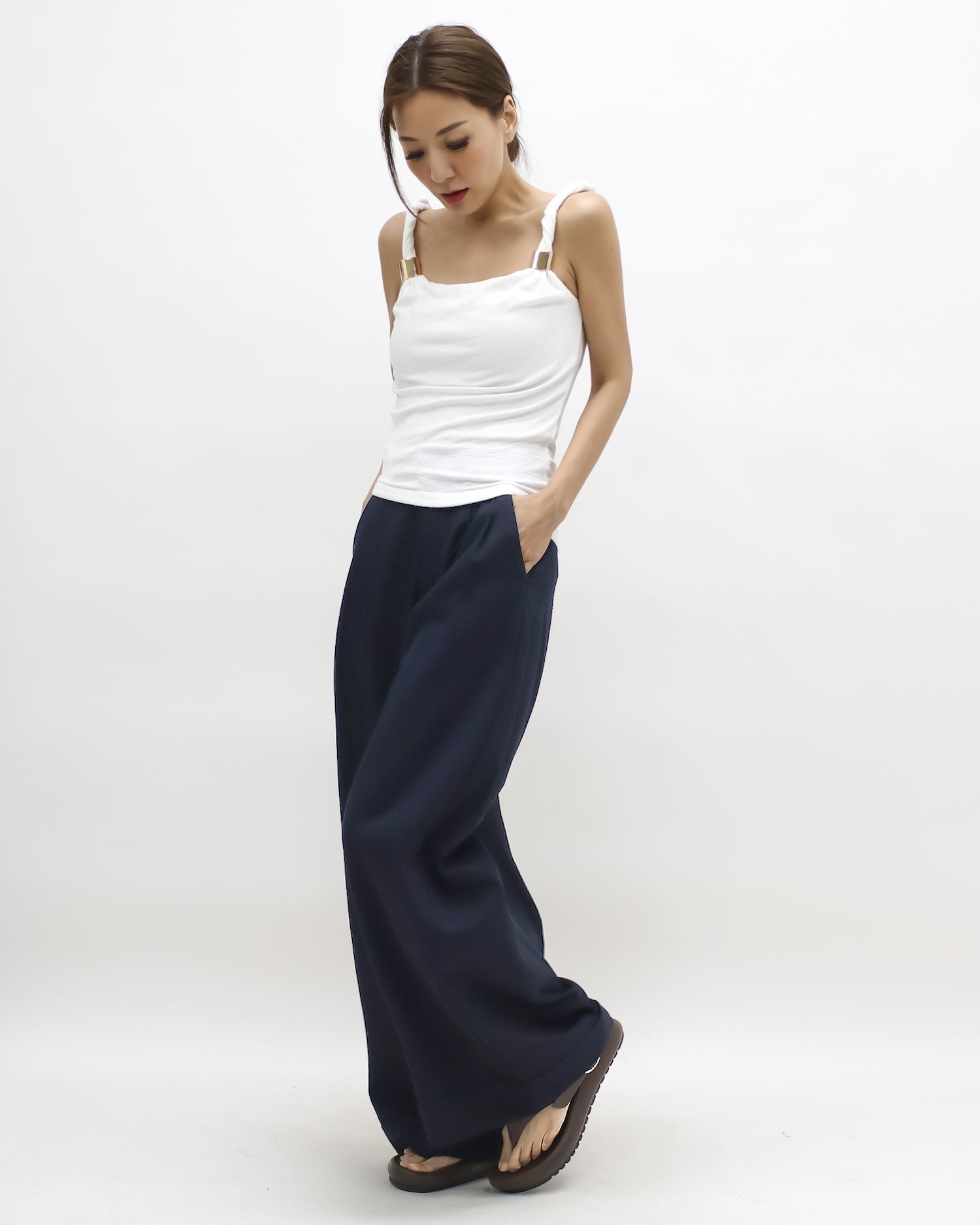 ivory twisted strap w/ gold buckle vest *pre-order*