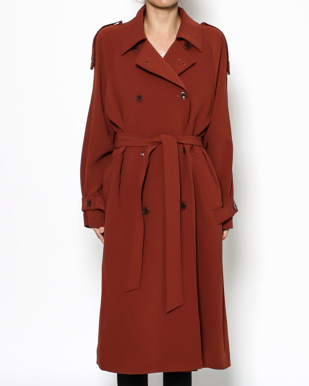 dark red trench coat with belt *pre-order*