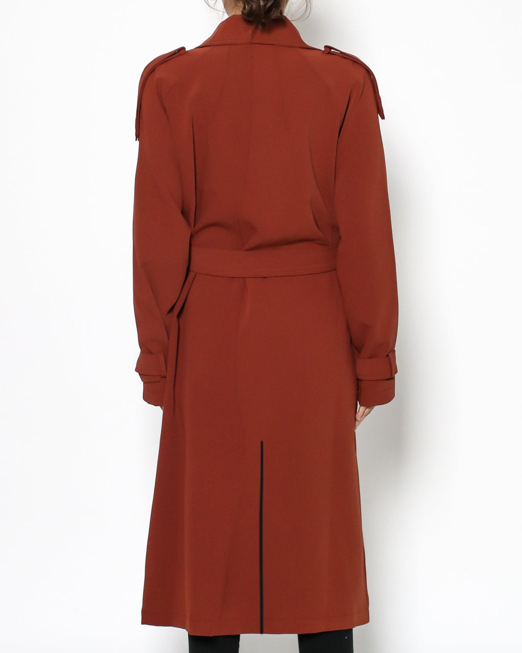 dark red trench coat with belt *pre-order*