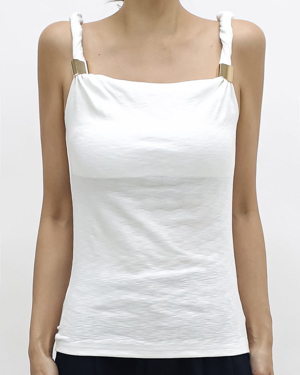 ivory twisted strap w/ gold buckle vest *pre-order*