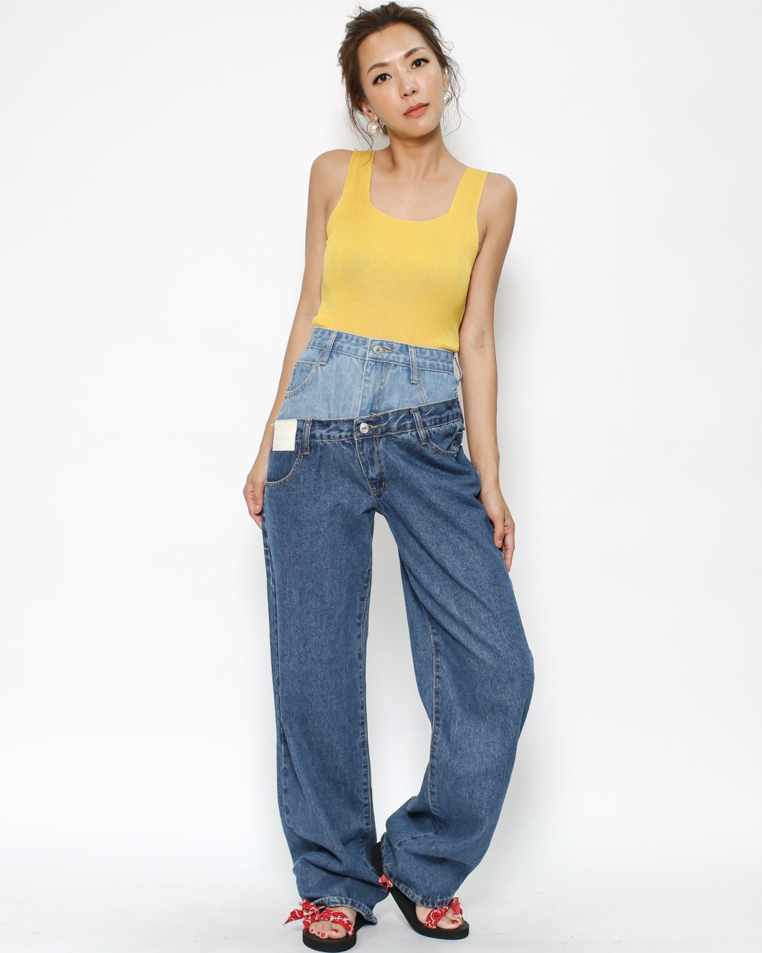 yellow basic fine knitted vest *pre-order*